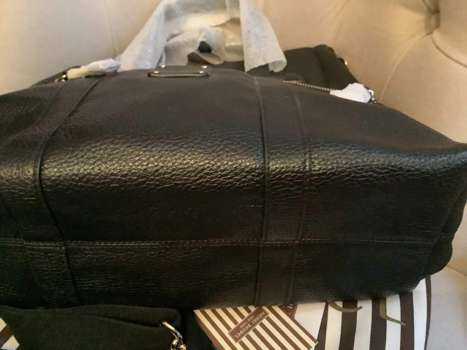 Henri Bendel Large Leather Black Jetsetter Backpack – New with Tag & Dust Bag