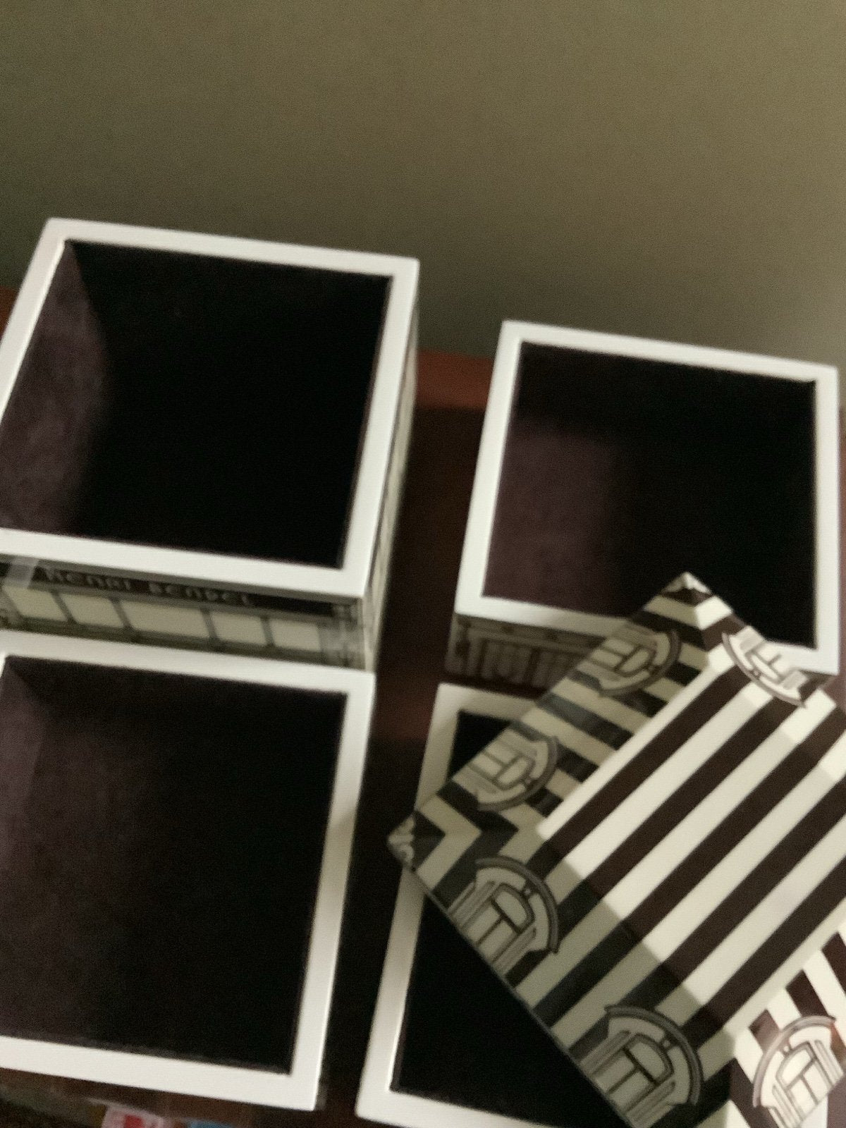 Henri Bendel Stackable Landmark Building Jewelry Box – Brown Suede Interior – Unique Storage Piece