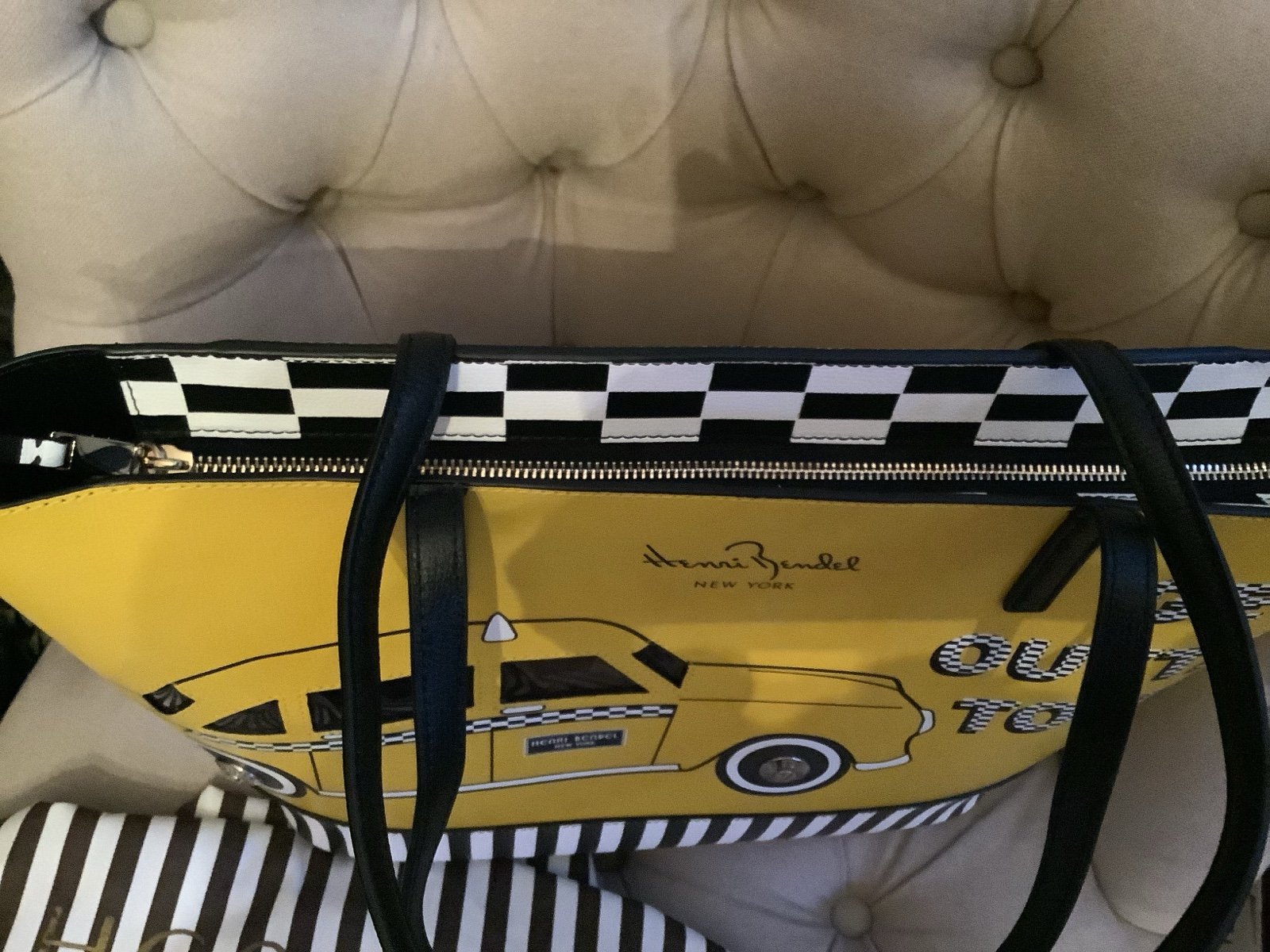 Henri Bendel Yellow Taxi NYC “Outta Town” Tote Bag – New with Tag & Dust Bag