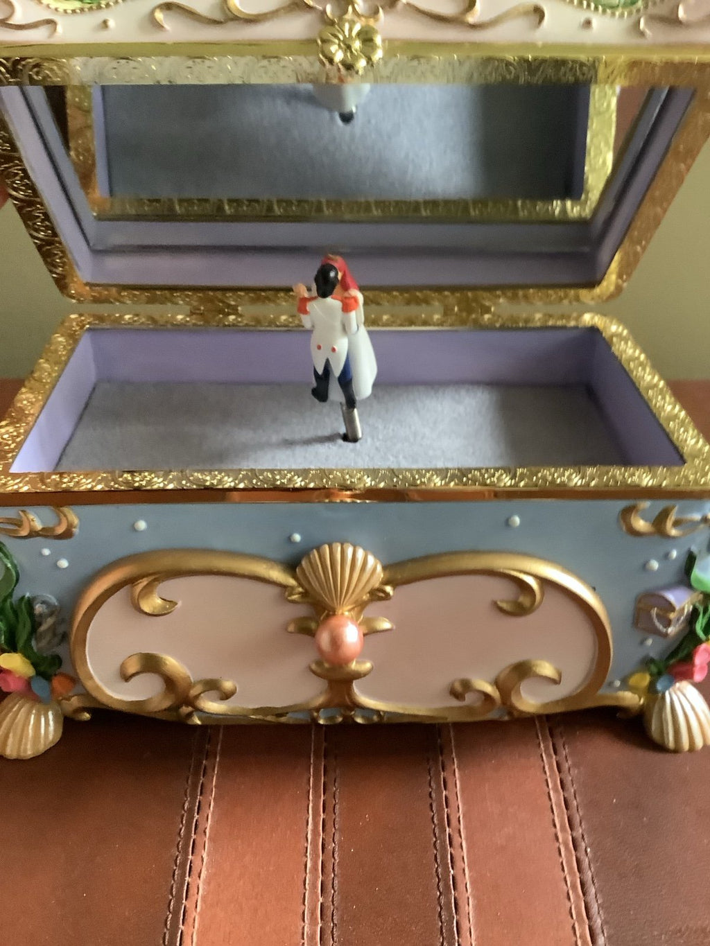 Disney The Little Mermaid Deluxe Jewelry Music Box – “Kiss the Girl” – Rotating Ariel & Eric – Mirror & Drawer