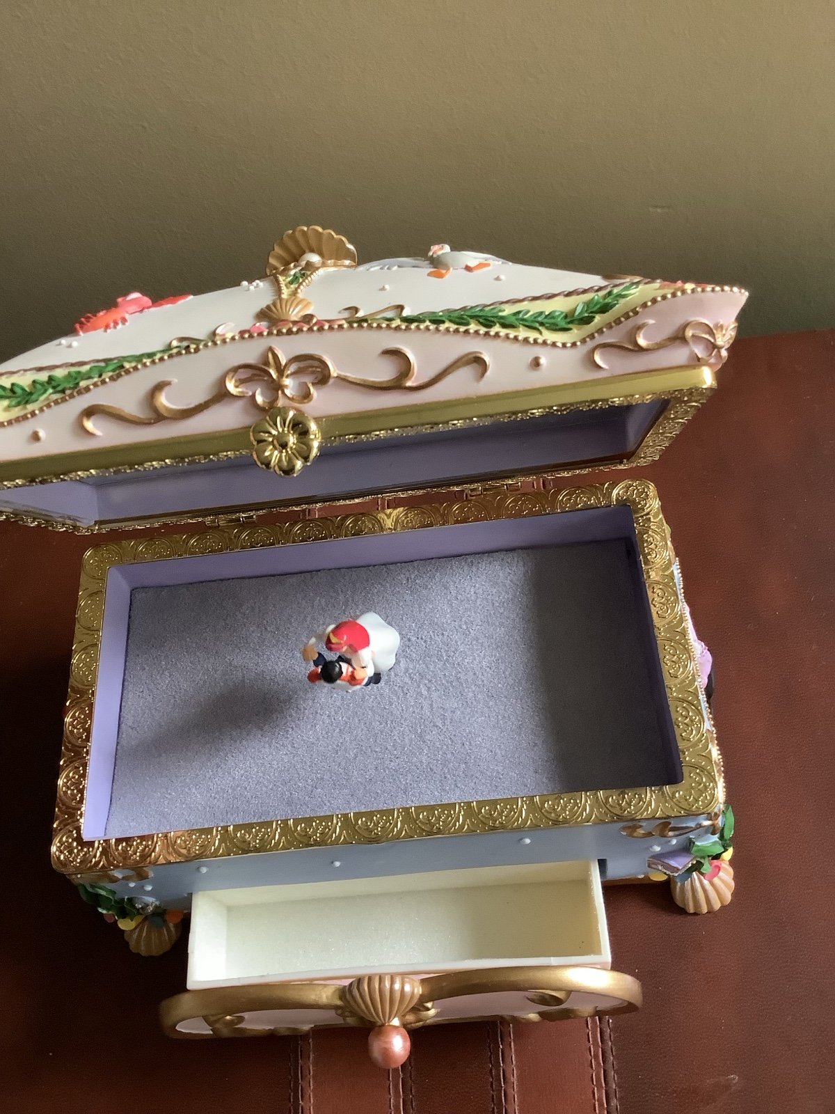 Disney The Little Mermaid Deluxe Jewelry Music Box – “Kiss the Girl” – Rotating Ariel & Eric – Mirror & Drawer