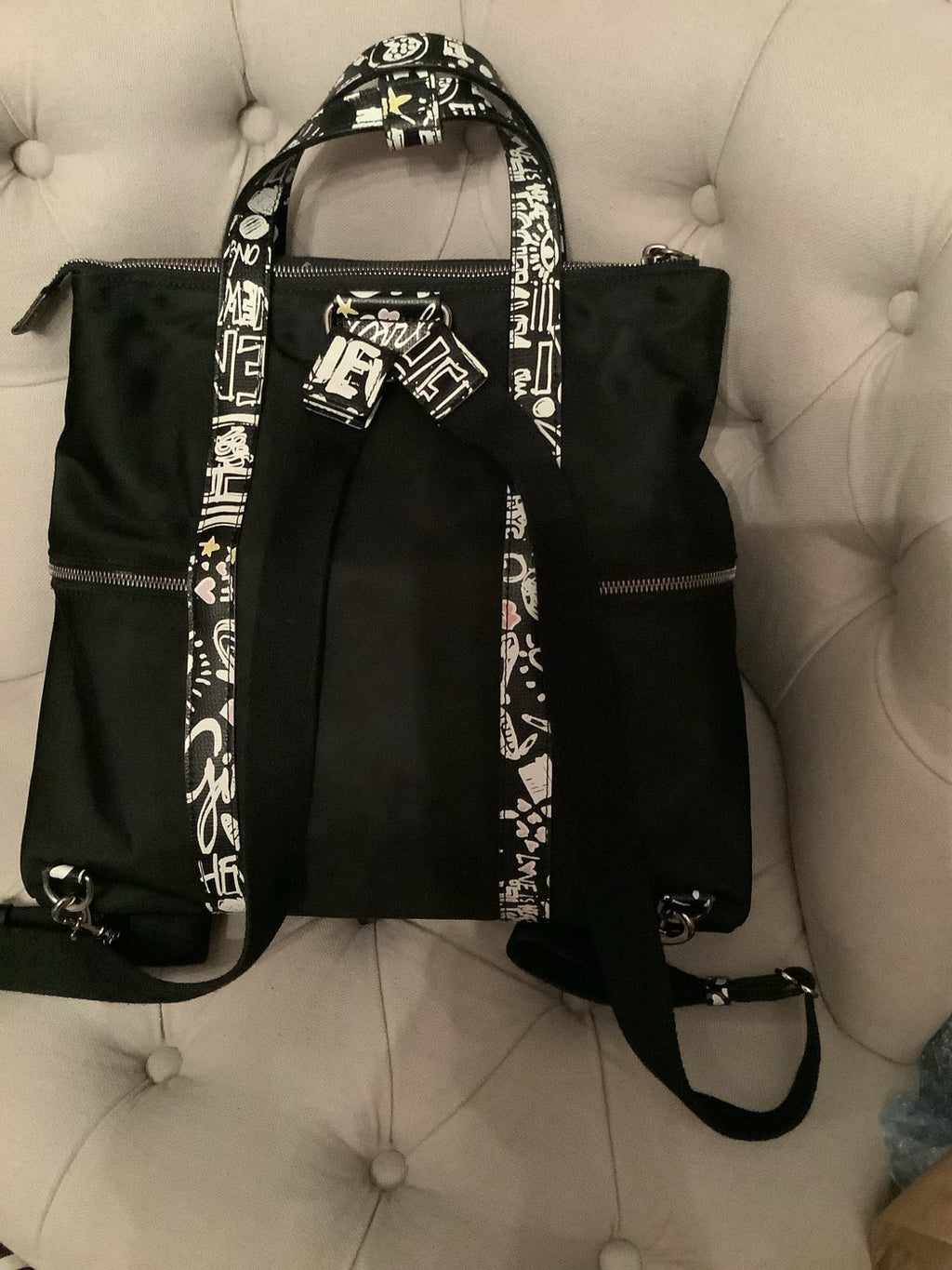 Henri Bendel Graffiti Jetsetter Large – Convertible Backpack, Top Handle & Crossbody – Dust Bag Included