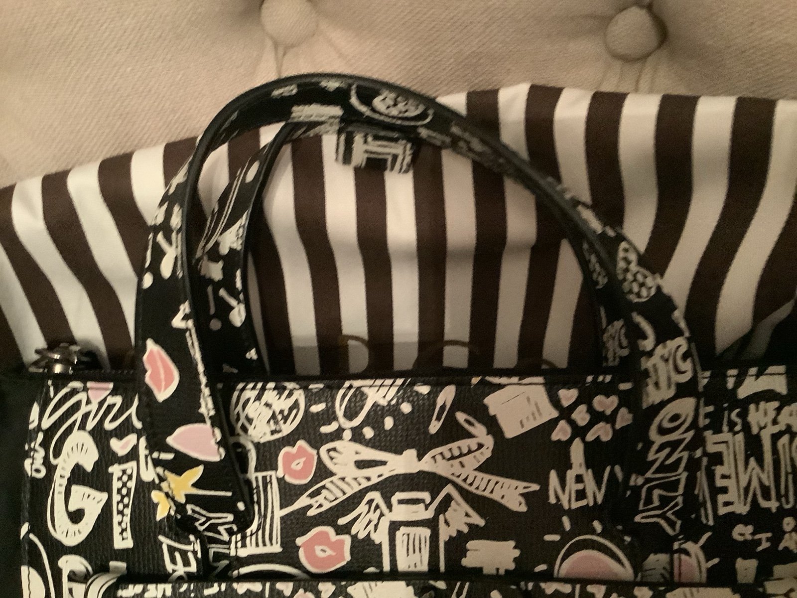 Henri Bendel Graffiti Jetsetter Large – Convertible Backpack, Top Handle & Crossbody – Dust Bag Included