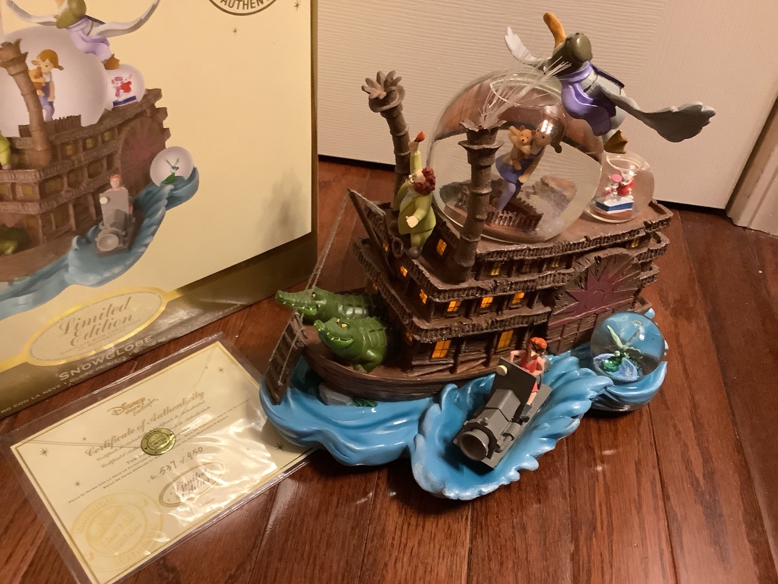 Disney Rescuers Snow Globe with Lights & Music – With Box, Certificate & Foam – Rare Collectible