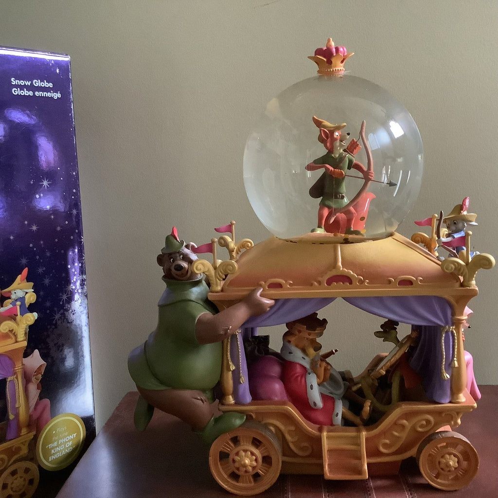 Disney Robin Hood Snow Globe – Musical with Coin Confetti – New with Box – Rare Collectible