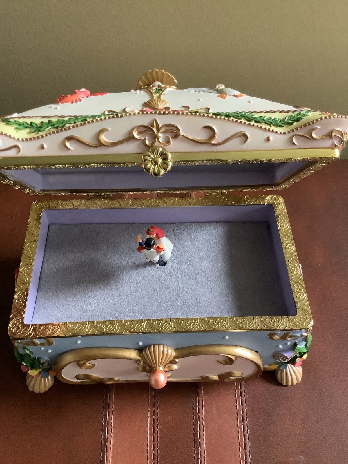 Disney The Little Mermaid Deluxe Jewelry Music Box – “Kiss the Girl” – Rotating Ariel & Eric – Mirror & Drawer