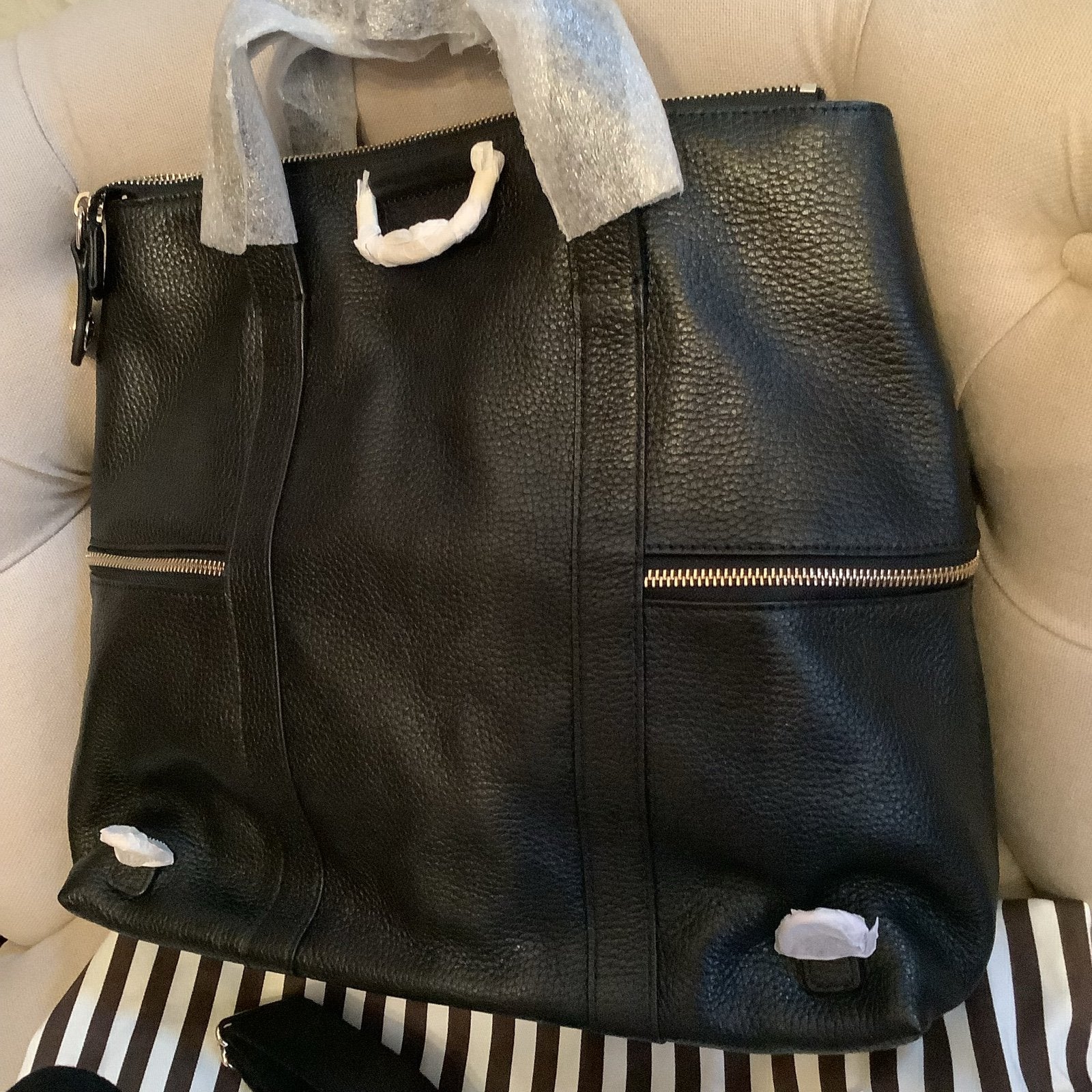 Henri Bendel Large Leather Black Jetsetter Backpack – New with Tag & Dust Bag